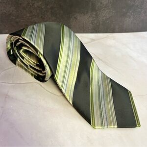 Calm & Cool Striped Green and Black 57” Tie